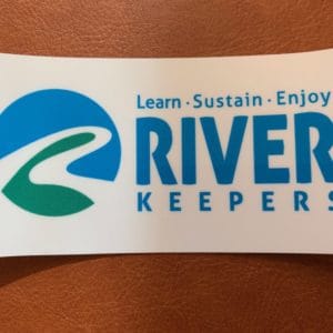 new river keeper keepers window cling with slogan: learn, sustain, enjoy