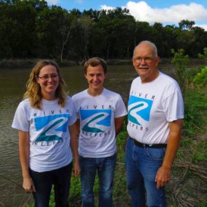 people standing by the river in River Keepers t-shirts